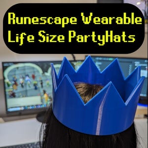Partyhat Runescape OSRS Life Size Gaming do noszenia Party Hat Crown do dekoracji pokoju gier prezent dla mężczyzn gamer fantazyjny pomysł na prezent partyhats rs3 rs