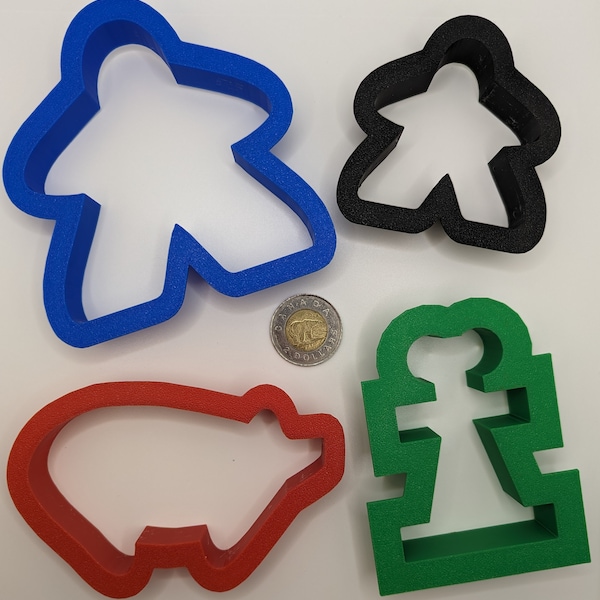 Meeple Cookie Cutter Carcassonne - Full Set of 4 Meeple - boadgame carcassonne baker cookie gift for her him baking