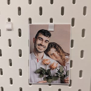IKEA SKADIS Photo Clips - Set of 4 - Minimalistic - pegboard Uppspel accessories office work station fancy gift for her him gift photos clip