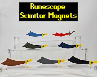 Juego de imanes de cimitarra de Runescape - Decoración para juegos OSRS