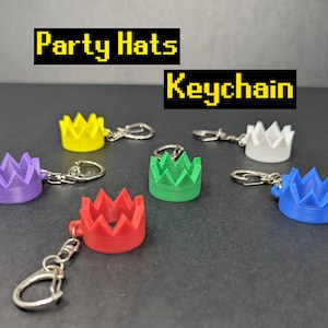 Partyhat Runescape OSRS Keychain Party Hat crown for game room decor gift for men gamer fancy gift idea gaming (BUY 2 get 1 FREE) partyhats