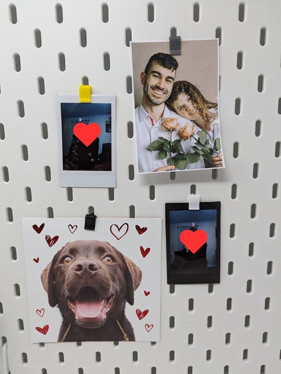 IKEA SKADIS Photo Clips - Set of 4 - Minimalistic - pegboard Uppspel accessories office work station fancy gift for her him gift photos clip