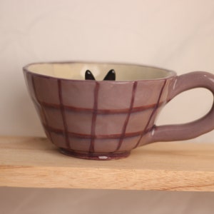 Jiji Ceramic Mug Studio Ghibli Gifts, Pottery Cat Mug, Kikis Delivery Service Merch, Handmade Gift, Cute Coffee Mug, Cute Gift, Mug Set image 2