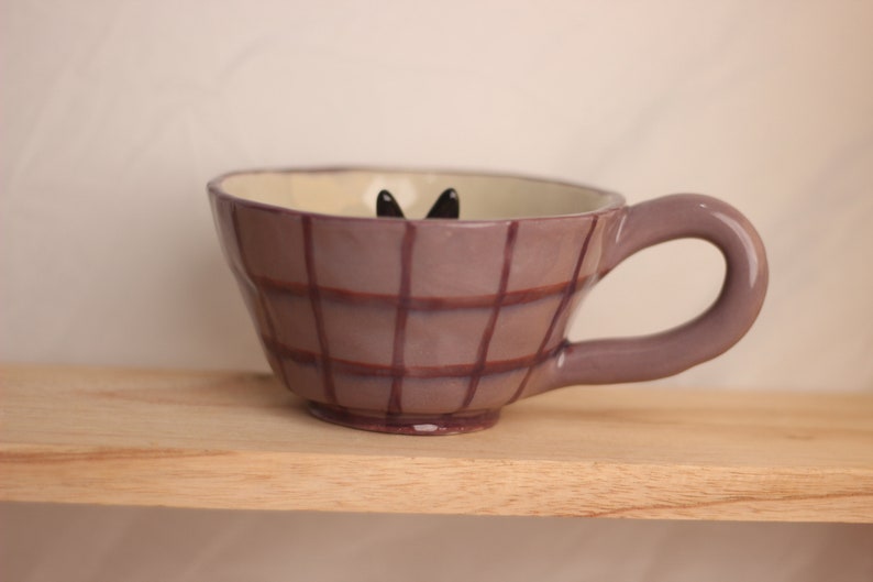 Jiji Ceramic Mug Studio Ghibli Gifts, Pottery Cat Mug, Kikis Delivery Service Merch, Handmade Gift, Cute Coffee Mug, Cute Gift, Mug Set image 2