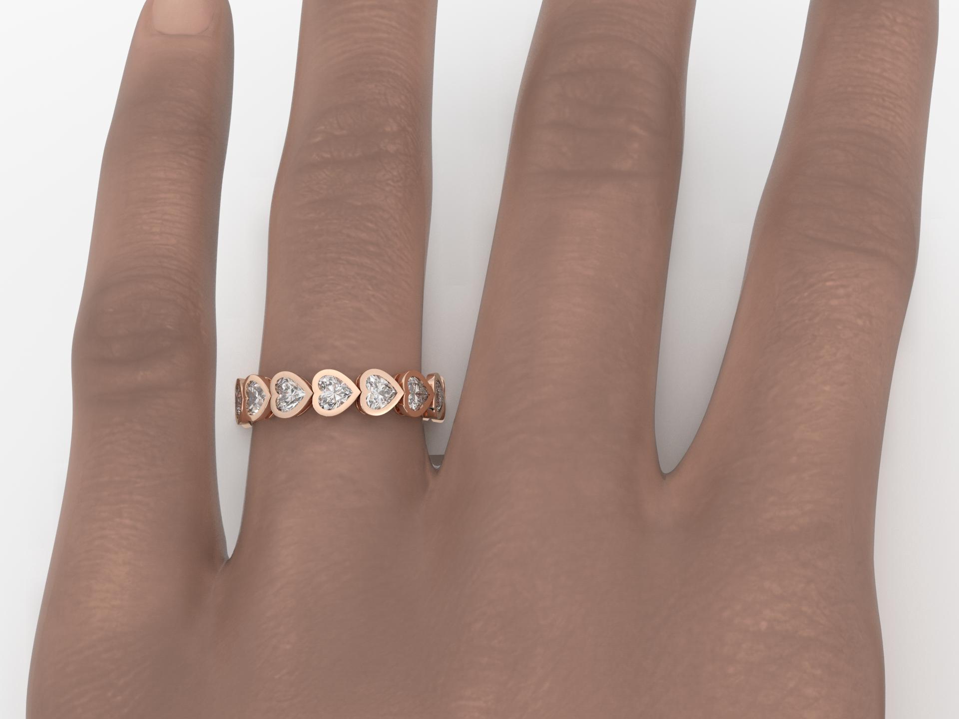 Bezel Set Heart Shape Eternity Band, Bezel Heart Shape Diamond ...