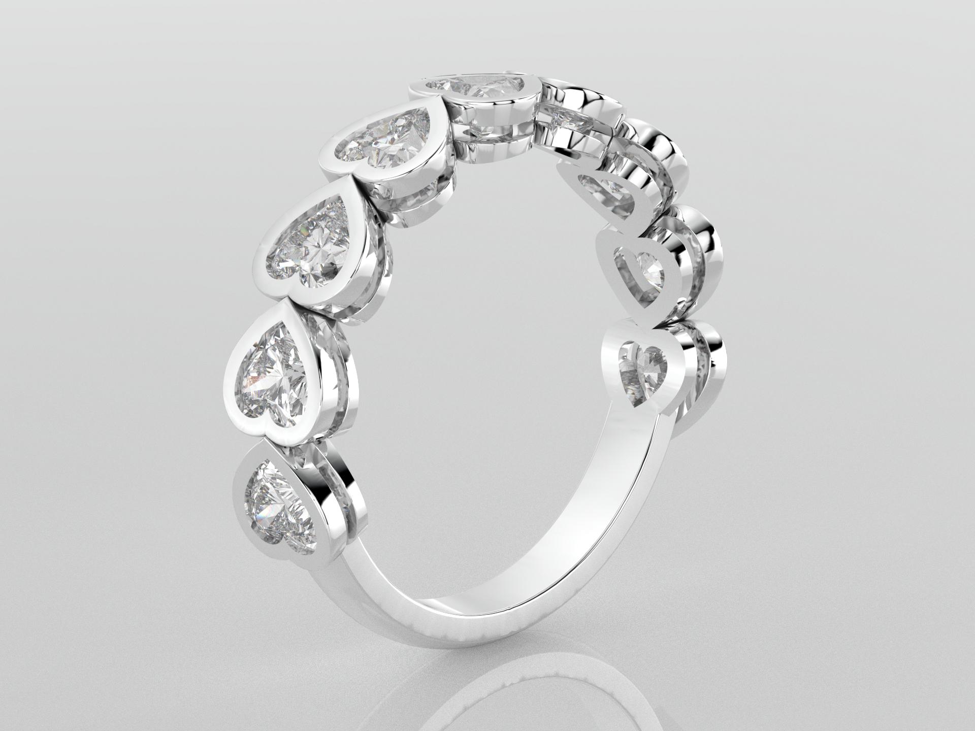 Bezel Set Heart Shape Eternity Band, Bezel Heart Shape Diamond ...