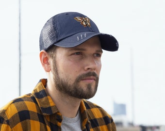 Embroidered Moth Trucker Hat