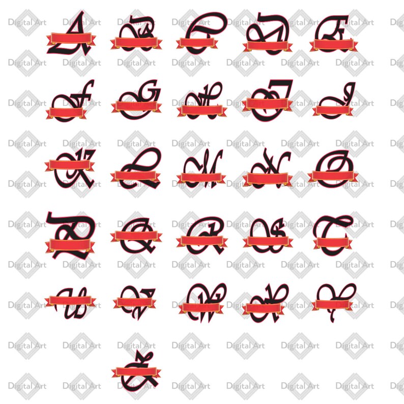 Split Ribbon Png Split Monogram SVG and Png Bundle - Ribbon, Outer Space & Classic ...