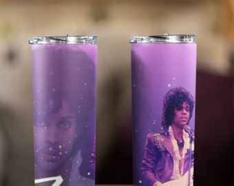 Prince 20 oz Skinny Tumbler with Lid and Straw