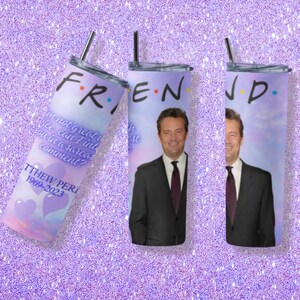 RIP Matthew Perry Tumbler, Friends Chandler Tumbler with Lid and Straw