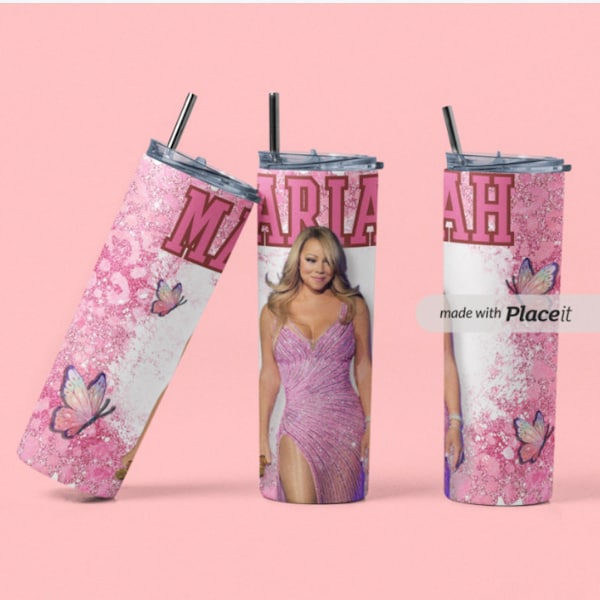 Vaso inspirado en Mariah Carey: manténgase bebiendo y con estilo con este vaso delgado de 20 oz en caja de regalo