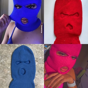 Balaclava rosa, máscara de esquí de 3 agujeros, balaclava de punto, máscara  completa de invierno, gorro de snowboard streetwear -  México