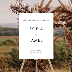 Modern Wedding Welcome Sign, Wedding Sign Modern, Modern Wedding Sign, Wedding Sign Minimalistic, Wedding Sign Minimalist, Spanish Wedding