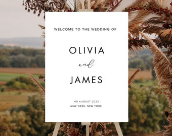 Modern Wedding Welcome Sign, Wedding Sign Modern, Modern Wedding Sign, Wedding Sign Minimalistic, Wedding Sign Minimalist, Boho Wedding Sign