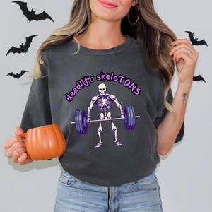Deadlift Skeleton Shirt, Comfort Colors Halloween Shirt, Gym Pump Cover, Powerlifting T Shirt, Weightlifting Tee, Funny Gym Halloween Shirt