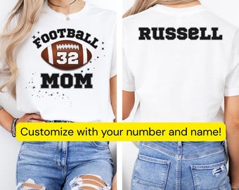 Camiseta personalizada para mamá de fútbol: camiseta personalizada con número y nombre del equipo