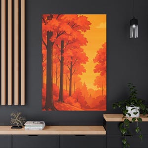 Autumn Tree Canvas Wall Art: Vibrant Fall Colors, Nature Painting