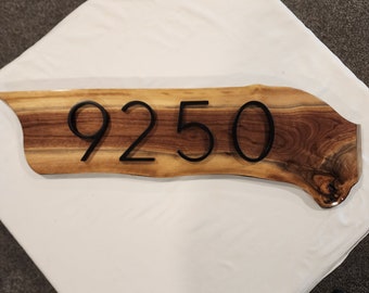 Natural Live Edge Black Walnut Wood Address Signs