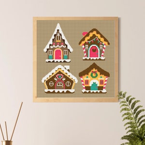 Christmas GingerBread Houses Pdf Pattern for Cross Stitch