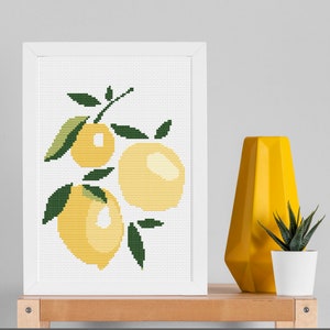 Lemons and Leaves Pdf Pattern for Cross Stitch