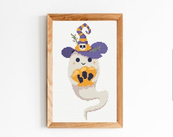 Halloween Cute Ghost Cross Stitch Pattern Pdf