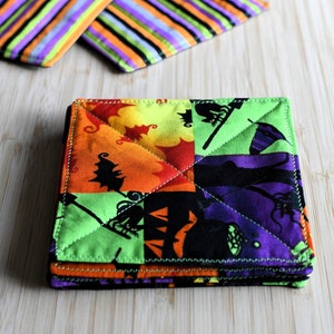 Quilted Fabric Halloween Coasters - Set of 4