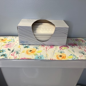 Floral Cotton Toilet Tank Runner Bathroom Decor