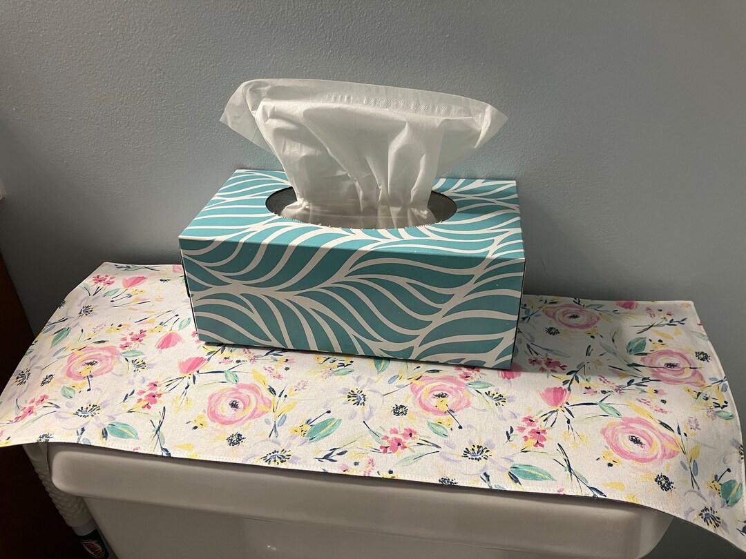 Floral Toilet Tank Runner, Toilet Tank Decor, Small End Table Runner ...
