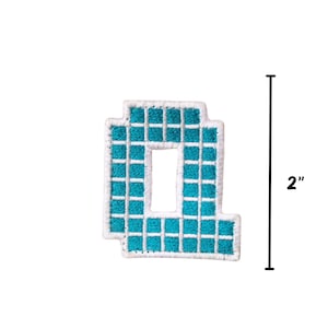 Alfabeto Velcro (Letras "Q" a "Z") Pixel Font Bordado Gancho e Patches de Loop (Frete grátis nos EUA > 35 USD)