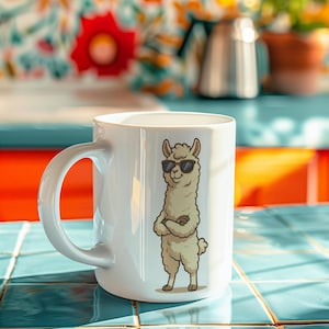 Funny Llama Coffee Mug: Sassy Animal Quote Ceramic Cup