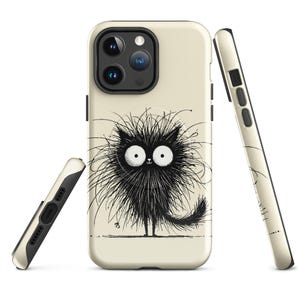 おもしろ猫のiPhoneケース | クレイジーなふわふわ猫カバー – 猫好き、ユーモア好きへのギフト MagSafe® iPhone®用タフケース