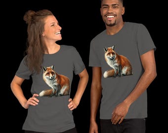 Red Fox Illustration T-Shirt: Nature Lover Unisex Tee
