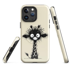 おもしろキリンiPhoneケース | クレイジーなふわふわアニマルカバー – 動物好きの方、ティーン、学生の方など、誰にでも喜ばれるギフト MagSafeタフケース for iPhone