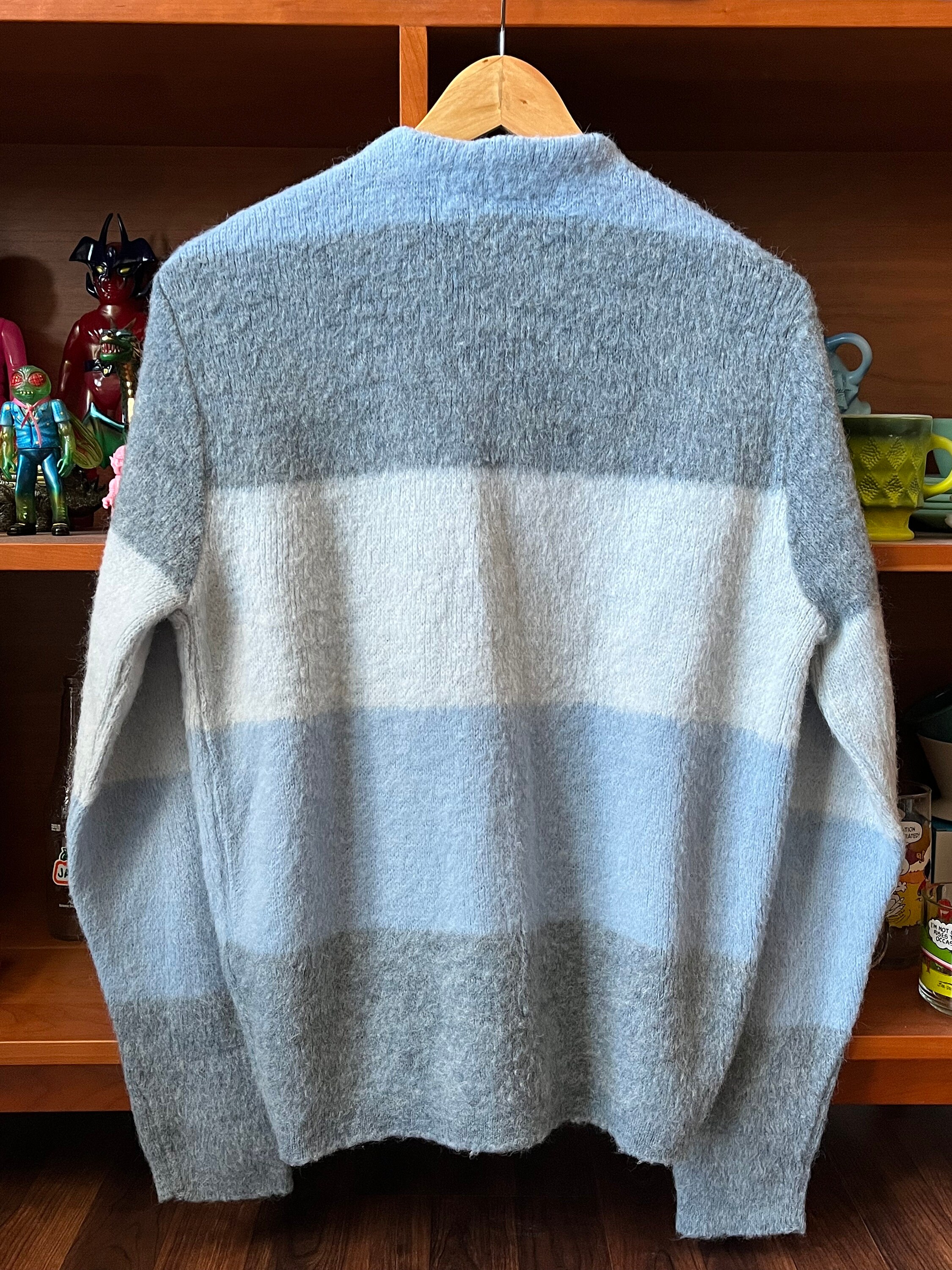トップス 1960'STOWNE AND KING Mohair Cardigan Vintage 60s 70s Sears Mohair Shaggy Cardigan Argyle pattern