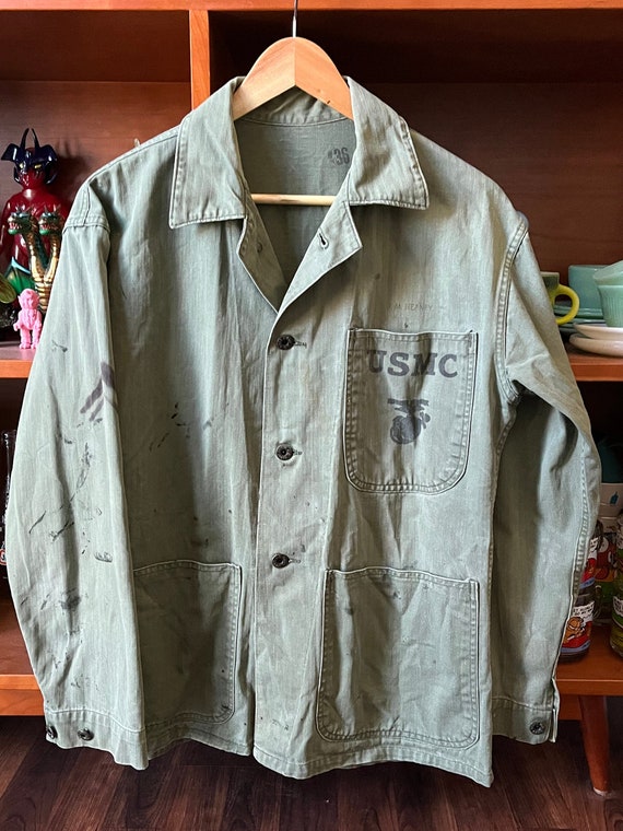 Vintage 1940s Herringbone (HBT) P47 Utility Jacket