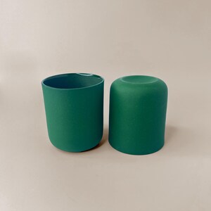 HANDMADE CERAMIC MUG, Rustic Ceramic Mug, Mug No Handle, Unique Ceramic Coffee Mug For Home And Office, Ceramic Espresso Cup, Pottery Cups Foggy Forest