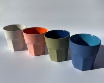 CERAMIC COFFEE CUP, Matte Coffee Mug, Tea Coffee Cups, Colored Ceramic Coffee Mug Without Handle, Rustic Pottery Mugs, Coffee Mug Gift