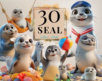 Seals Clipart Cute Seal PNG Fish Clipart Sea Life PNG Sea Creature Clipart Under The Ocean Clipart | Commercial Use Clipart Transparent