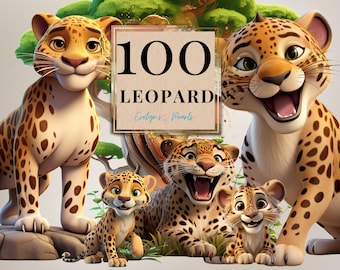 Leopard Clipart Jaguar PNG Tier Clipart Safari Tier PNG Cartoon Clipart Süßes Tier PNG Leopard | Kommerzielle Nutzung Clipart Transparent