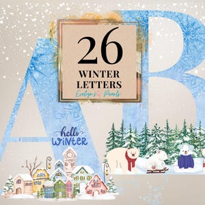 Letras Clipart Inverno Letras PNG Animal Letras Clipart Festivo PNG Aquarela Clipart Alfabeto PNG | Uso Comercial Clipart Transparente