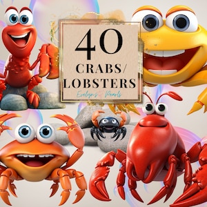 Granchio Clipart aragosta PNG Sea Life Clipart creatura marina PNG sotto il mare Clipart granchio PNG animale marino / uso commerciale Clipart trasparente