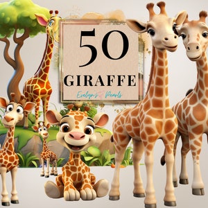 Giraffe Clipart Schattige baby Giraffe Clipart PNG Safari Animal Clipart Jungle PNG Kinderkamer Kunst PNG Giraffe | Commercieel gebruik Clipart transparant