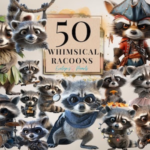 Racoon Clipart Whimsical Racoon PNG Forest Animal Clipart Woodland Animal PNG Cartoon Clipart Funny PNG | Commercial Use Clipart Transparent