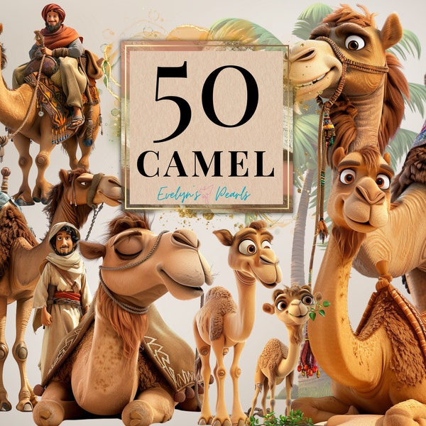 Camel Clipart Egyptian Camel PNG Desert Animal PNG Adventure Clipart Arabian Camel PNG Cartoon Clipart | Commercial Use Clipart Transparent