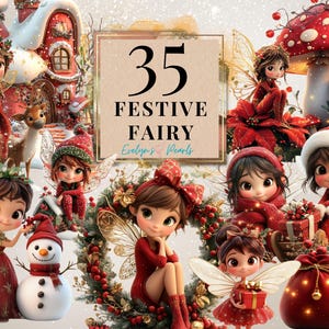 Clipart di fata, fata festiva PNG, clipart di fata invernale, terra delle fate PNG, clipart di fata magica, clipart di fata magica della foresta PNG / Clipart per uso commerciale