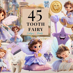 Fee Clipart Zahnfee PNG Märchen Clipart Kinderparty Dekor PNG Magische Clipart Fantasie Verzaubert PNG | Kommerzielle Nutzung Clipart