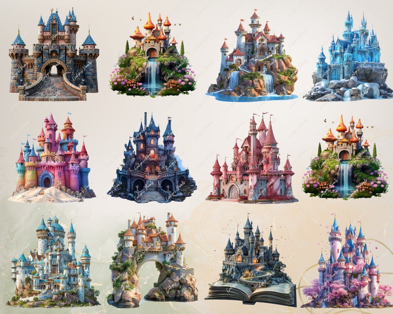 Castle Clipart Fairy Tale Castle PNG Magical Kingdom Clipart Princess ...