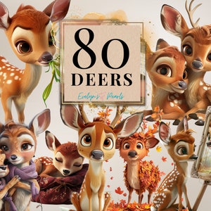 Clipart cerf mignon cerf PNG Safari animaux clipart animaux de la jungle PNG jouer cerf Clipart chambre d'enfant art mural| Clipart à usage commercial transparent