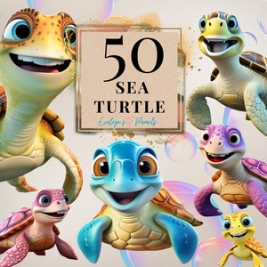 Clipart tortue de mer vie marine PNG Clipart créature marine sous l'océan Clipart tortue mignonne PNG animal marin | Clipart à usage commercial transparent