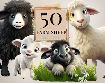 Sheep Clipart Farm Sheep PNG Cute Sheep Clipart Cute Animal Clipart Farm Clipart Nursery Decor PNG Farm | Commercial Use Clipart Transparent